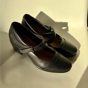 Clarks Black Emily Clover Heels